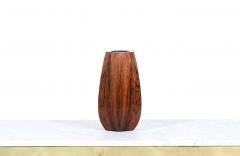 Danish Modern Faceted Rosewood Vase - 2292155