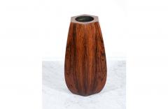 Danish Modern Faceted Rosewood Vase - 2292156