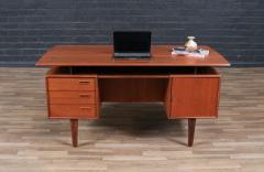 Danish Modern Floating Top Teak Desk w Bookcase - 4243888