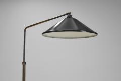 Danish Modern Floor Lamp with Black Lacquered Shade Denmark 1950s - 2968778