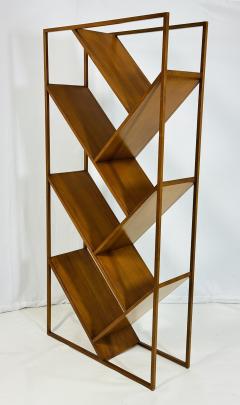 Danish Modern Geometric Wood tag re Open Display Bookcase Mid Century Style - 4712053