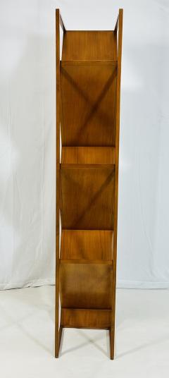 Danish Modern Geometric Wood tag re Open Display Bookcase Mid Century Style - 4712057