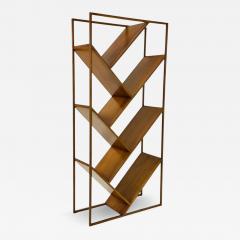 Danish Modern Geometric Wood tag re Open Display Bookcase Mid Century Style - 4714058