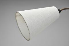 Danish Modern Gooseneck Floor Lamp with Leather Wrapped Stem Denmark 1950s - 4374766