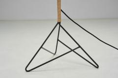 Danish Modern Gooseneck Floor Lamp with Leather Wrapped Stem Denmark 1950s - 4374770
