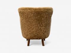 Danish Modern Honey Sheepskin Beech Organic Lounge Chairs Denmark 1940s - 4146960