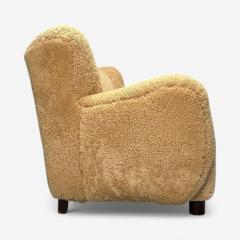 Danish Modern Honey Sheepskin Oak Sofa Denmark 1940s - 4144610