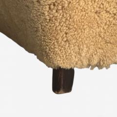 Danish Modern Honey Sheepskin Oak Sofa Denmark 1940s - 4144614