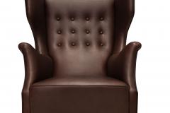 Danish Modern Leather Wingback Lounge Chair Denmark circa 1940s - 4750029