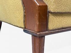 Danish Modern Lounge Chair Fabric Stained Wood Denmark 1940s - 4605816