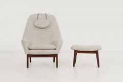 Danish Modern Lounge Chair and Ottoman 1960c  - 4140902