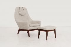 Danish Modern Lounge Chair and Ottoman 1960c  - 4140903