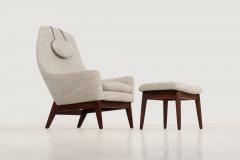 Danish Modern Lounge Chair and Ottoman 1960c  - 4140904