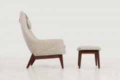 Danish Modern Lounge Chair and Ottoman 1960c  - 4140905