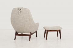 Danish Modern Lounge Chair and Ottoman 1960c  - 4140907