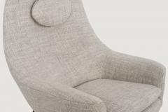 Danish Modern Lounge Chair and Ottoman 1960c  - 4140910