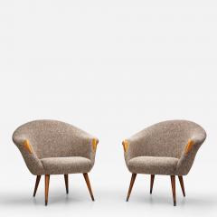 Danish Modern Lounge Chairs with Wooden Accents Denmark ca 1950s - 3467296