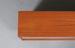 Danish Modern Low Profile Teak Bookcase w Glass Doors - 4569591