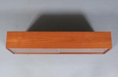 Danish Modern Low Profile Teak Bookcase w Glass Doors - 4590868