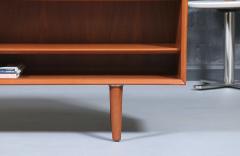 Danish Modern Low Profile Teak Bookcase w Glass Doors - 4590877