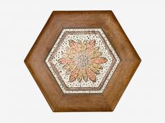 Danish Modern Oak Ceramic Side Table Denmark 1975 - 4385429