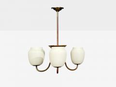 Danish Modern Pendant Light Brass Glass Denmark 1940s - 4794413