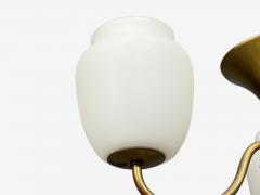 Danish Modern Pendant Light Brass Glass Denmark 1940s - 4794418