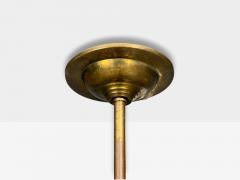 Danish Modern Pendant Light Brass Glass Denmark 1940s - 4794421