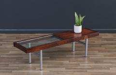 Danish Modern Rosewood Glass Coffee Table - 3597729