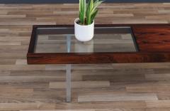 Danish Modern Rosewood Glass Coffee Table - 3597735