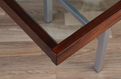 Danish Modern Rosewood Glass Coffee Table - 3597739