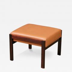 Danish Modern Rosewood Leather Stool - 4381775