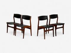 Danish Modern Rosewood Leatherette Dining Chairs Denmark 1950s - 4265575