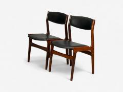 Danish Modern Rosewood Leatherette Dining Chairs Denmark 1950s - 4265576