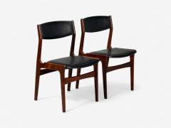 Danish Modern Rosewood Leatherette Dining Chairs Denmark 1950s - 4265577