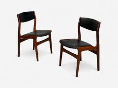 Danish Modern Rosewood Leatherette Dining Chairs Denmark 1950s - 4265578