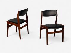 Danish Modern Rosewood Leatherette Dining Chairs Denmark 1950s - 4265580