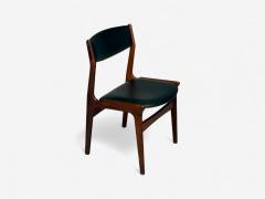 Danish Modern Rosewood Leatherette Dining Chairs Denmark 1950s - 4265583