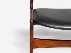 Danish Modern Rosewood Leatherette Dining Chairs Denmark 1950s - 4265591