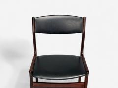 Danish Modern Rosewood Leatherette Dining Chairs Denmark 1950s - 4265594