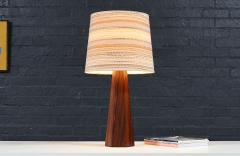 Danish Modern Sculpted Hexagonal Rosewood Table Lamp - 4711623
