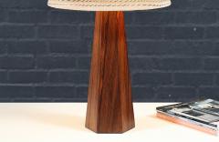 Danish Modern Sculpted Hexagonal Rosewood Table Lamp - 4711626