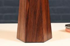 Danish Modern Sculpted Hexagonal Rosewood Table Lamp - 4711629