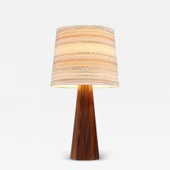 Danish Modern Sculpted Hexagonal Rosewood Table Lamp - 4716428