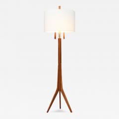 Danish Modern Sculpted Teak Tripod Floor Lamp - 3602938