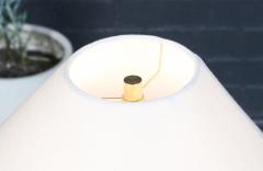 Danish Modern Sculptural Teak Floor Lamp w Linen Cone Shade - 4450120