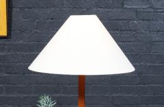 Danish Modern Sculptural Teak Floor Lamp w Linen Cone Shade - 4450121