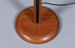 Danish Modern Sculptural Teak Floor Lamp w Linen Cone Shade - 4450125