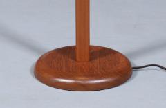 Danish Modern Sculptural Teak Floor Lamp w Linen Cone Shade - 4450126