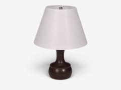 Danish Modern Small Table Lamp Brown Glazed Stoneware Denmark 1960s - 4794030